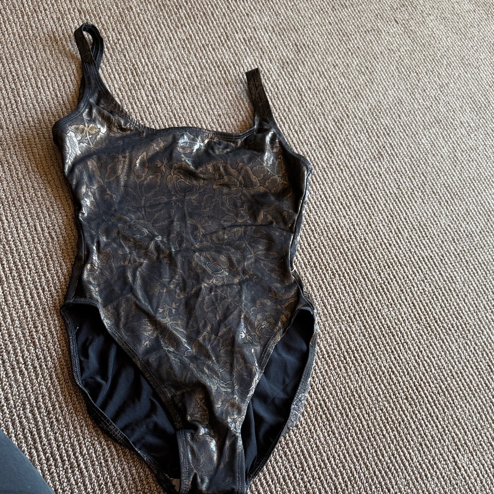 Dior Black and Gold Patterned Swimwear